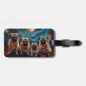 Pug Halloween Spooky Bagagelabel (Achterkant horizontaal)