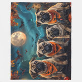 Pug Halloween Spooky Fleece Deken (Voorkant)