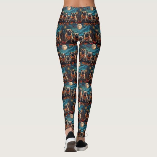 Pug Halloween Spooky Leggings (Achterkant)