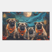 Pug Halloween Spooky Rechthoekige Sticker (Voorkant)