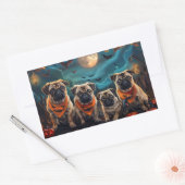 Pug Halloween Spooky Rechthoekige Sticker (Envelop)