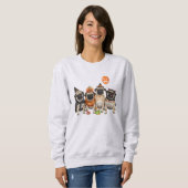 Pug Halloween Sweatshirt-Halloween Dog Mom  Trui (Voorkant volledig)