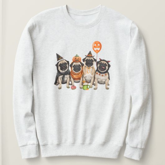 Pug Halloween Sweatshirt-Halloween Dog Mom  Trui (Design voorkant)