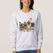 Pug Halloween Sweatshirt-Halloween Dog Mom  Trui (Voorkant)
