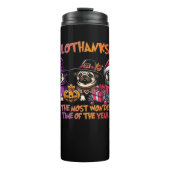 Pug Halloween Thanksgiving Christmas Classic T-Shi Thermosbeker (Voorkant)