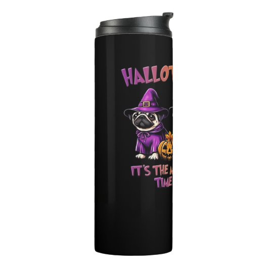 Pug Halloween Thanksgiving Christmas Classic T-Shi Thermosbeker (Gedraaid links)