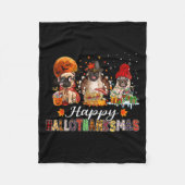 Pug Halloween Thanksgiving Christmas Happy Halloth Fleece Deken (Voorkant)