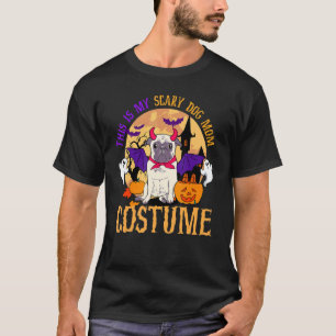 Pug Halloween Vleermuis Dit is Mijn Enge Hond Kled T-shirt