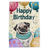 Pug Happy Birthday Medium Cadeauzakje (Achterkant)