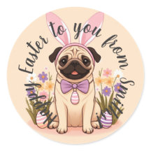 Pug Happy Easter stickers