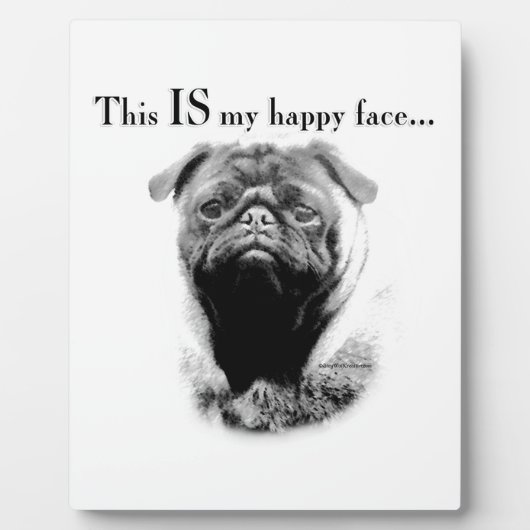 Pug Happy Face Fotoplaat (Voorkant)