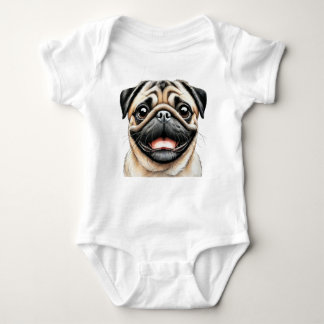 Pug Happy gezicht Hond Romper