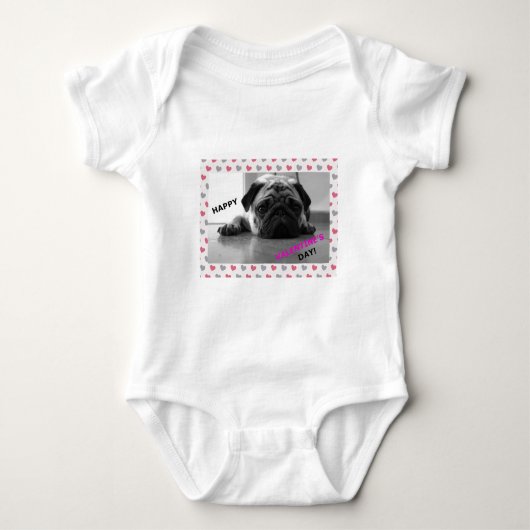 Pug Happy Valentijnsdag Romper (Voorkant)