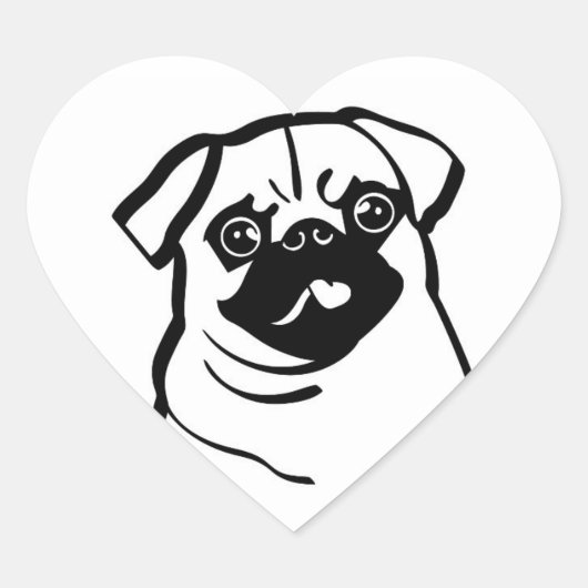 Pug hartverwarmde stickers (Voorkant)