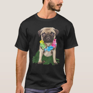 Pug Hawaïaanse Hula Dans Cool Aloha Dier Grappig G T-shirt