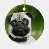 Pug headshot keramisch ornament (Voorkant)