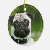 Pug headshot keramisch ornament (Links)