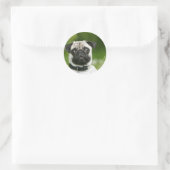 Pug headshot ronde sticker (Tas)