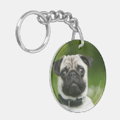 Pug headshot sleutelhanger (Voorkant Links)