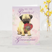 Pug Heart Grandma Kaart (Gele Bloem)