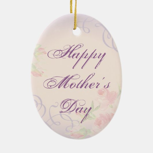 Pug Heart Mam Keramisch Ornament (Achterkant)