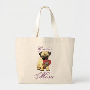 Pug Heart mama Grote Tote Bag