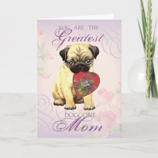 Pug Heart mama Kaart (Voorkant)
