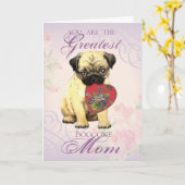 Pug Heart mama Kaart (Gele Bloem)