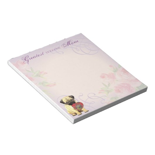 Pug Heart mama Notitieblok (Schuin)