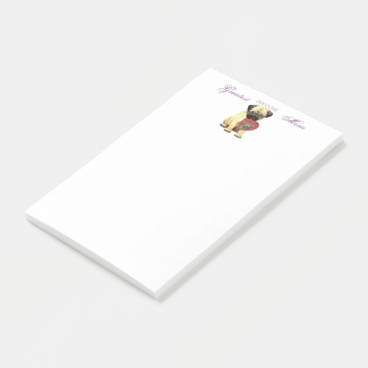 Pug Heart mama Post-it® Notes (Schuin)