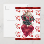 Pug Hearts Hondenliefhebber Valentijn Cadeaus Feestdagenkaart (Voorkant / Achterkant)