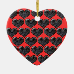 Pug Hearts Keramisch Ornament