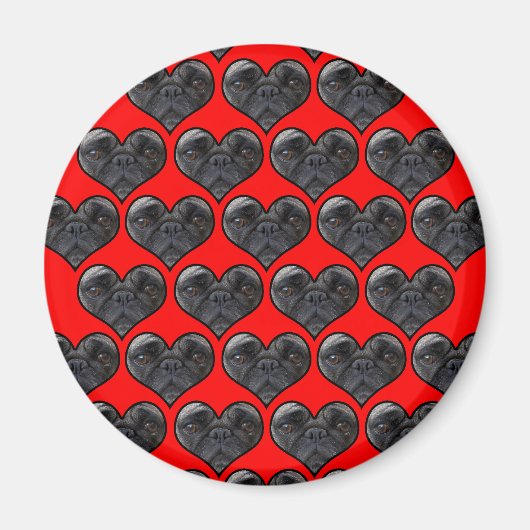 Pug Hearts Magneet (Voorkant)