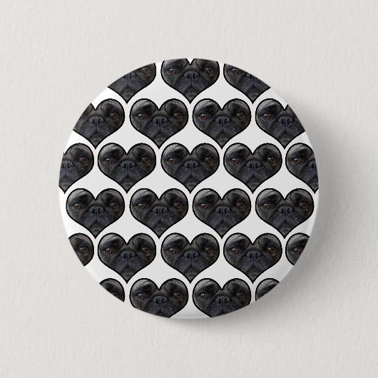Pug Hearts Ronde Button 5,7 Cm (Voorkant)