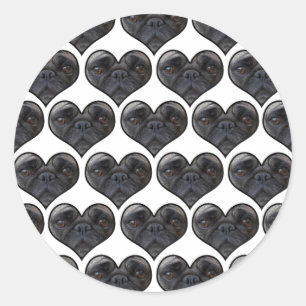 Pug Hearts Ronde Sticker