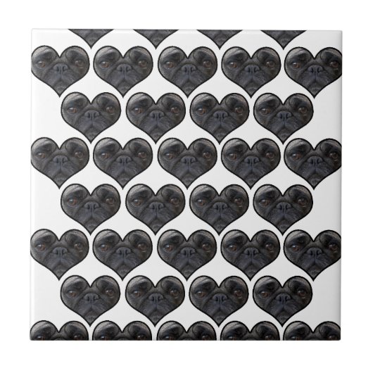 Pug Hearts Tegeltje (Voorkant)
