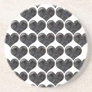 Pug Hearts Zandsteen Onderzetter