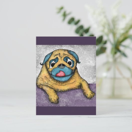 Pug heeft uw lange Briefkaart nodig (Staand voorkant)