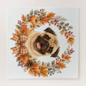 Pug Herbstekrans Legpuzzel (Horizontaal)