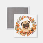 Pug Herbstekrans Magneet (Voorkant / Achterkant)