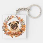 Pug Herbstengroen Sleutelhanger (Achterkant)