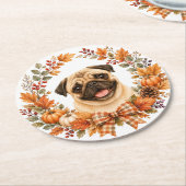 Pug Herfstkrans Onderzetter (Gebogen)