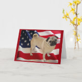 Pug het Amerikaanse Wenskaart van de Vlag Kaart (Gele Bloem)