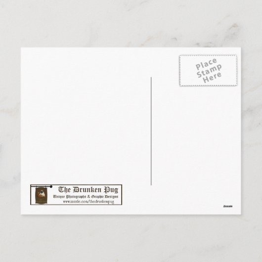 Pug het briefkaart van Kerstmis - onderzoek haar (Achterkant)