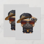 Pug Hip Hop Super  Kaart (Voorkant / Achterkant)