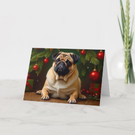Pug Holiday Card Bedankkaart