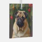 Pug Holiday  Glas Ornament (Voorkant Rechts)