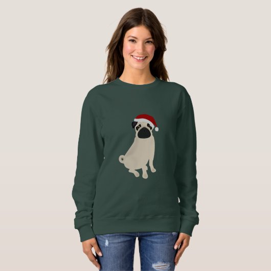 Pug Holiday Sweatshirt (Voorkant volledig)