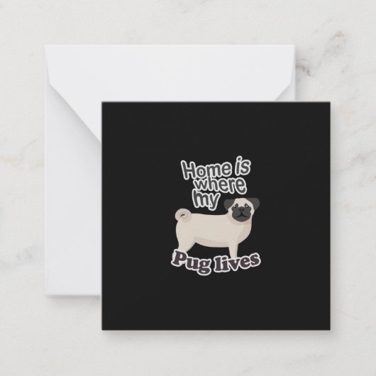 Pug Home Notitiekaartje (Voorkant)