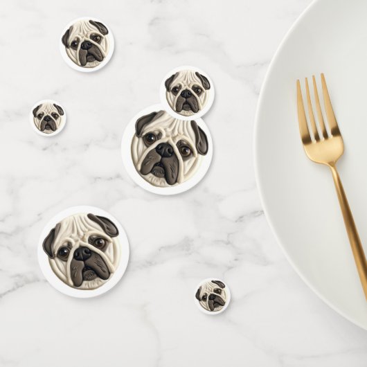 Pug Hond 3D Geïnspireerd Confetti (Groep)